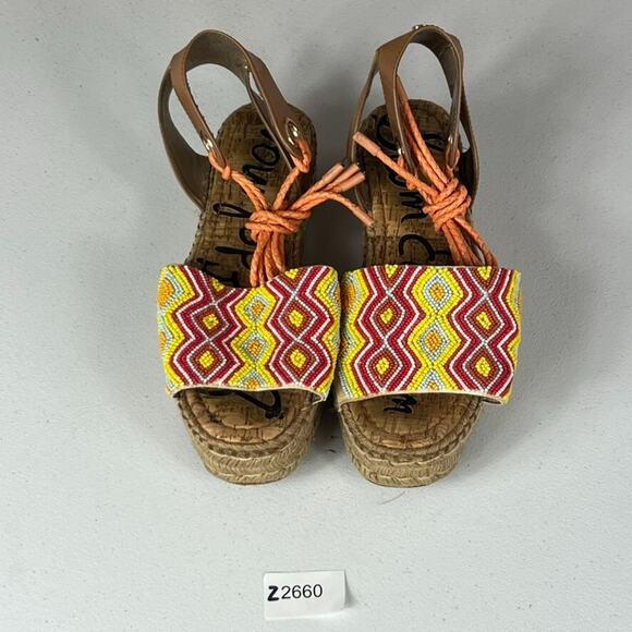 Sam Edelman Neera Espadrille Platform Sandals Women's Size 8.5 Boho Hippie Artsy - Picture 8 of 8